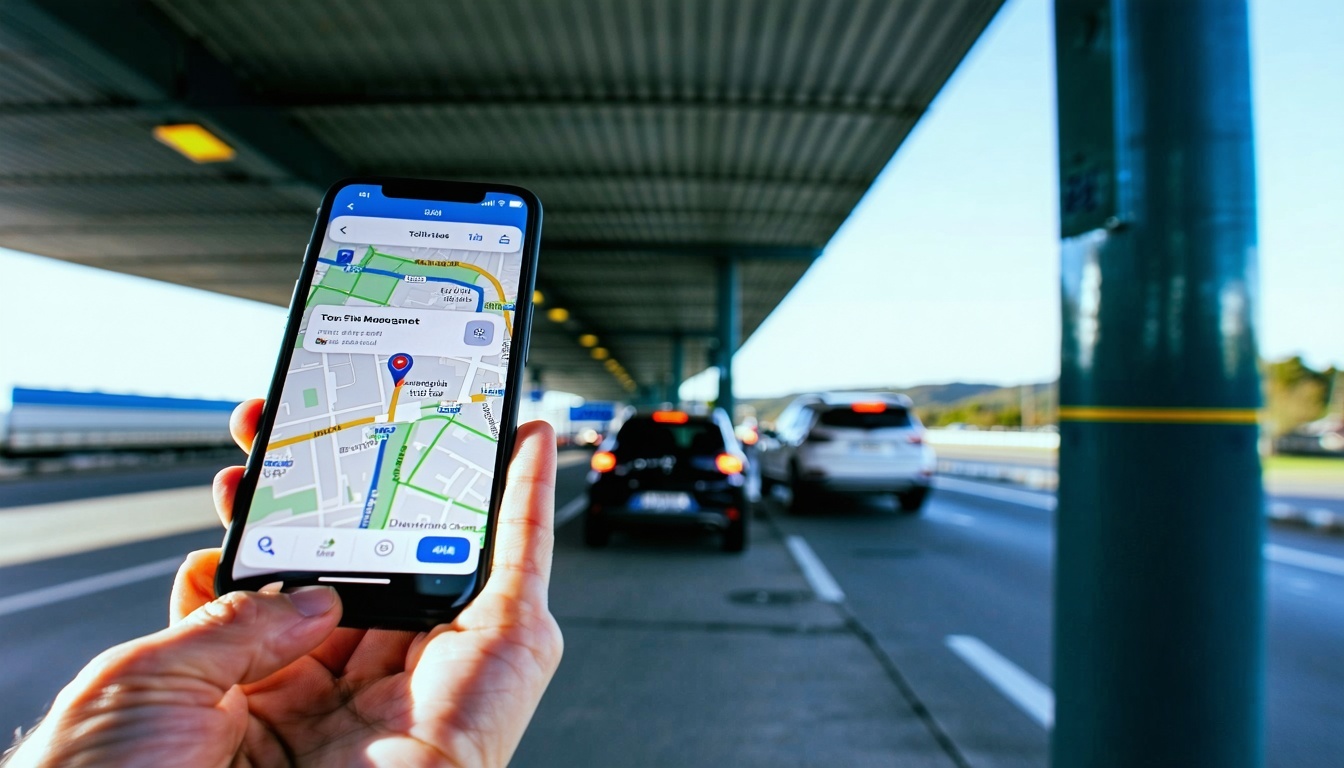Mobile app interface for toll management